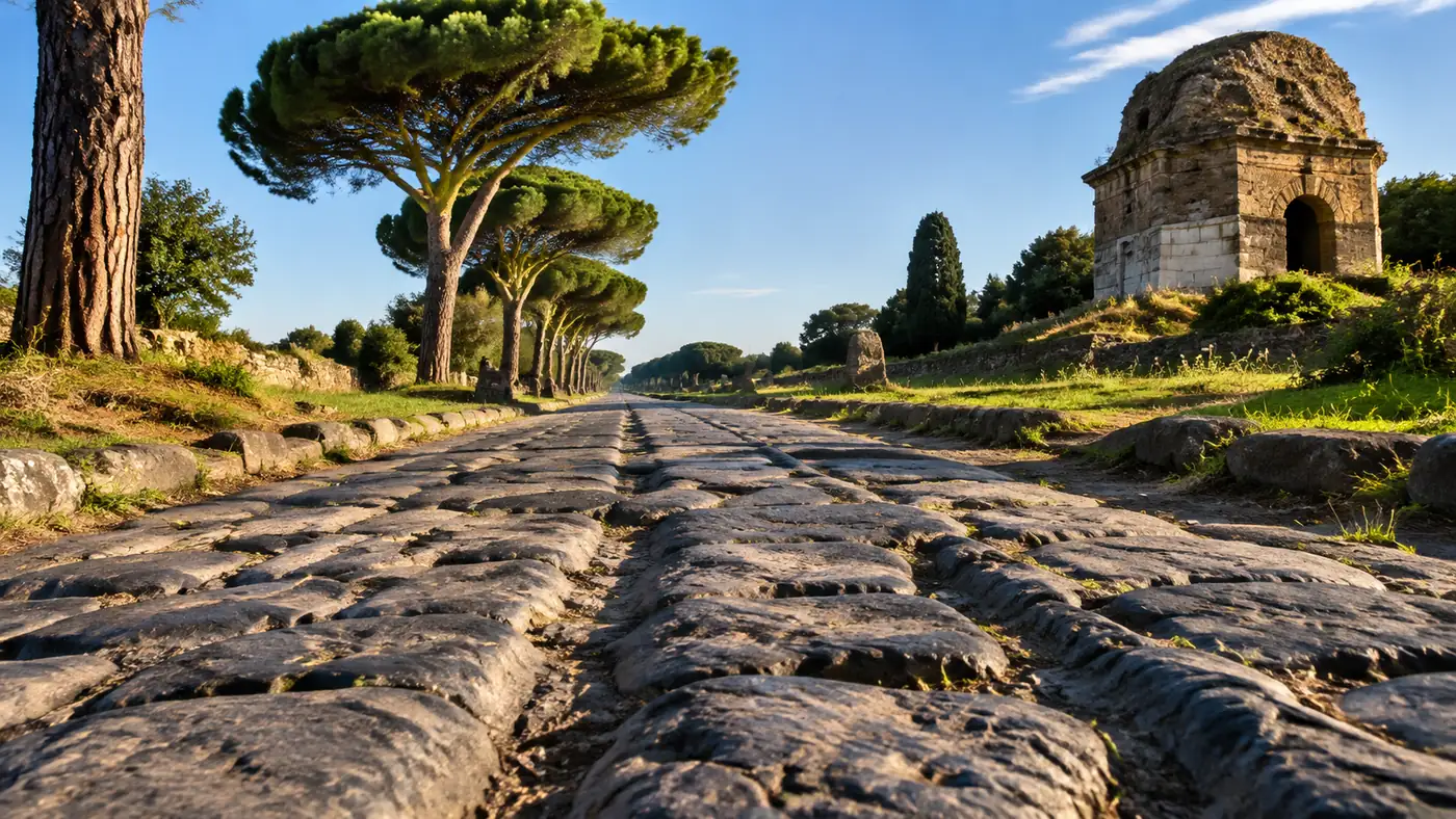 The Via Appia Antica outside the catacomb: a UNESCO-listed Roman road inside a 4,580-hectare regional park
